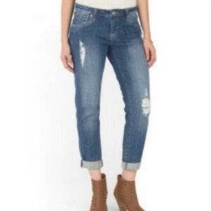 Kut From the Kloth Celine Slouchy Distressed Boyfriend Jeans 10 30